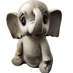 Vintage Dumbo Elephant Comic Figure Charming Cream Elephant Figurine